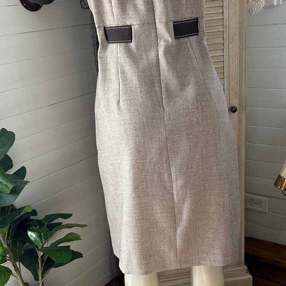 Studio I Women’s Career Beige Short-Sleeve Knee Length Belted Dress Size 10 - Picture 7 of 12